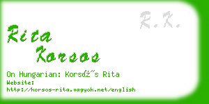 rita korsos business card